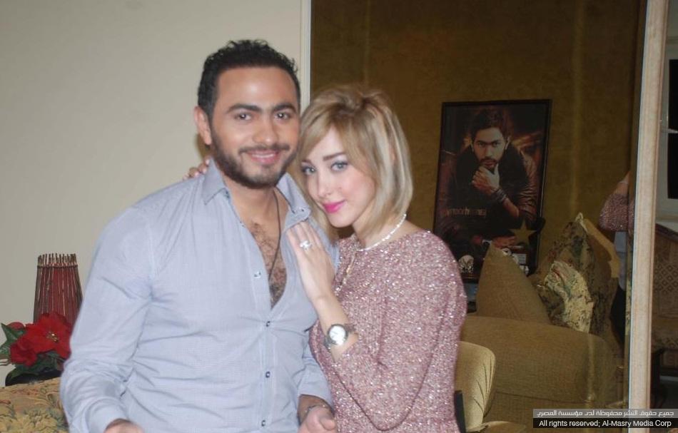 أول صورة لهما بعد الزواج.. تامر حسني يظهر مع بسمة بوسيل