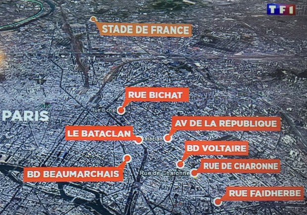 عاجل.. اعتداءات باريس تمت في 7 مواقع مختلفة