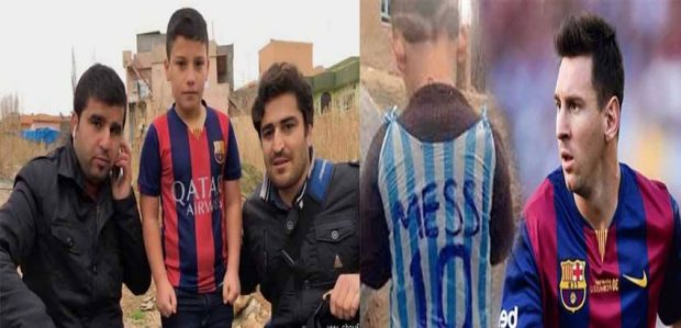 صاحب الصورة الشهيرة لقميص ميسي البلاستيكي.. العثور على الطفل العراقي!! (صور)