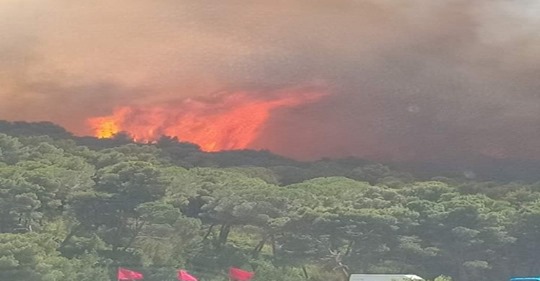تسبب في إتلاف 40 هكتارا من الغطاء الغابوي.. حريق مهول في غابة “واد راس” في تطوان (فيديو)