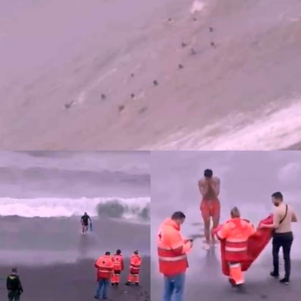 عبروا البحر سباحة.. “هجوم” لعشرات الشباب المغاربة على شاطئ سبتة المحتلة (فيديو وصور)