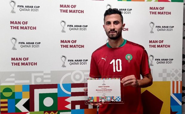 كأس العرب.. الحسوني يتوج بجائزة رجل مباراة المغرب والسعودية