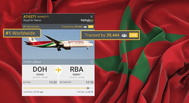 الطائرة الأكثر متابعة.. آلاف المغاربة يتابعون مسار رحلة “الأسود” (صور)