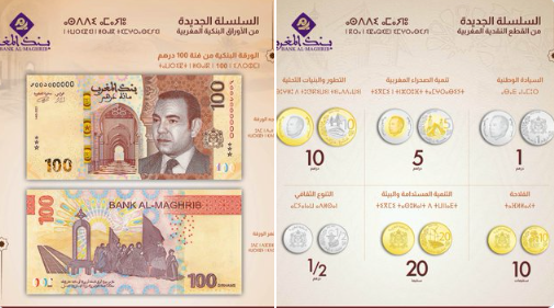 فلوس جديدة.. بنك المغرب يطرح ورقة بنكية وسلسلة من القطع النقدية (صور)